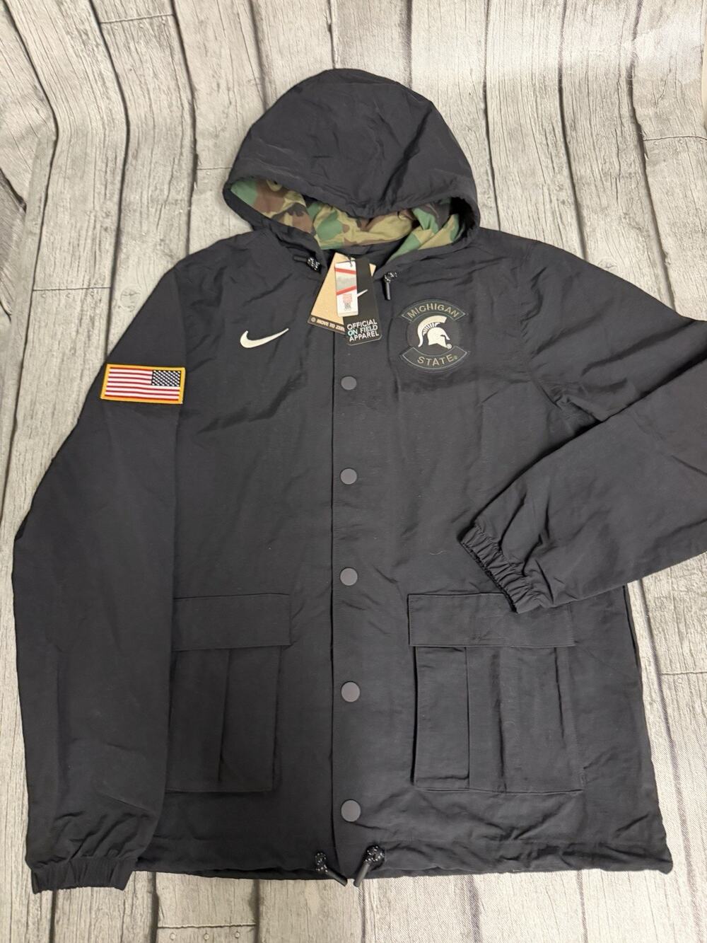 NWT Men's Nike Michigan State Spartans 2025 Military Appreciation Jacket Large